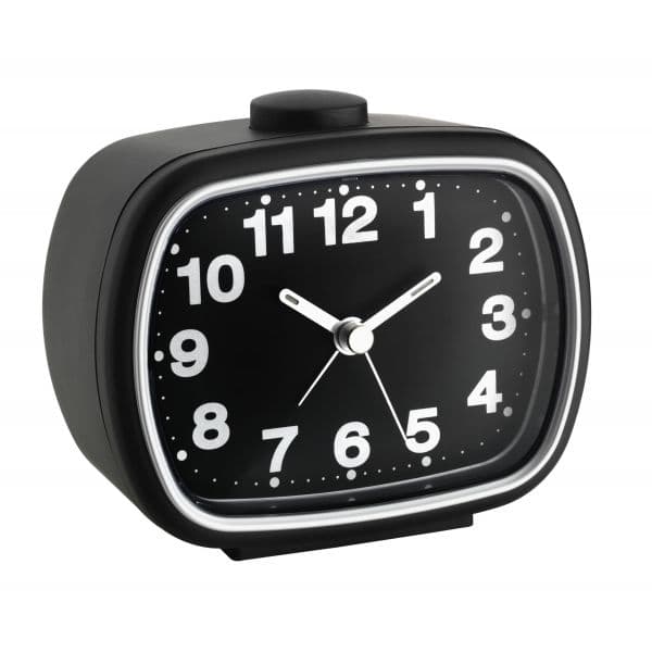 TFA-Dostmann Despertador Analógico de Quartzo 60.1017.01 Preto e Branco