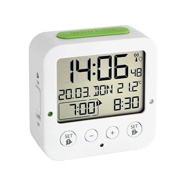 TFA-Dostmann Despertador Digital Bingo RC w. Temp 60.2528.02 Branco