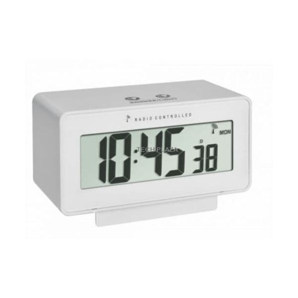 TFA-Dostmann Relógio Despertador Digital Rádio-Controlado com Temperatura Ambiente 60.2544.02 Branco