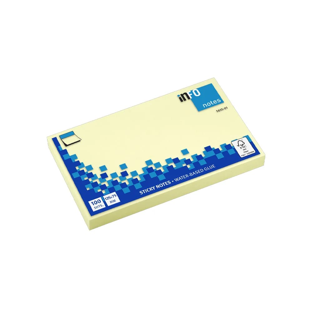 Infonotes Bloco Notas Adesivas 75x125mm 100 Fls Amarelo 1 Un.
