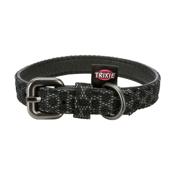 Trixie Coleira Noite Couro Reflectir Preto 38-47 cm x 25mm