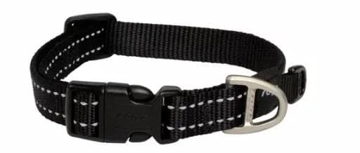 Rogz Coleira Reflexiva Classic Utility em Nylon Preto