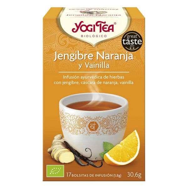 Yogi Tea Bio Gengibre, Laranja e Baunilha, 17 Saquetas