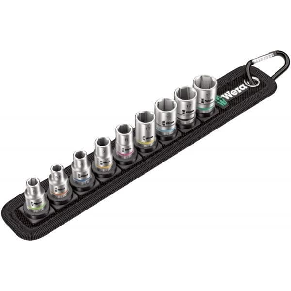 Wera Conjunto de Soquetes Belt A4 Zyklop 1/4" 9 Peças Preto