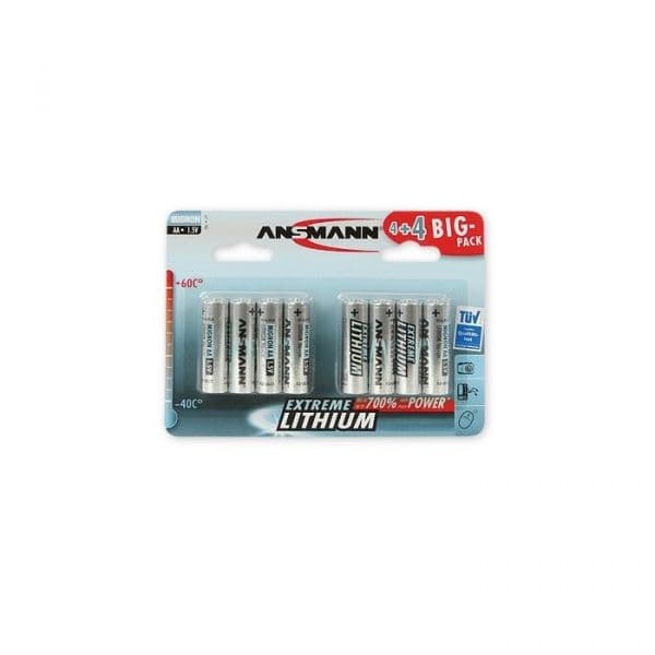Ansmann Pilhas 4+4 Extreme Lítio AA Mignon Big Pack - 1512-0012
