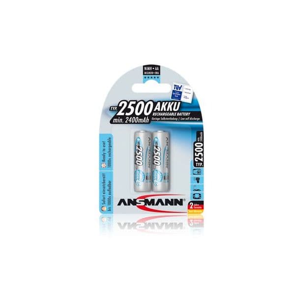 Pilha Recarregável 1x2 Ansmann maxE NiMH 2500 Mignon AA 2400 mA - 5035432