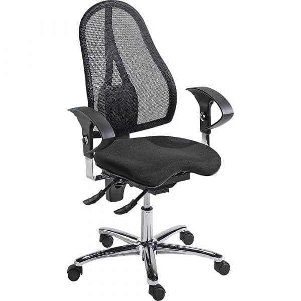 Topstar Cadeira Giratória p/ Operadores Sitness 15 Encosto c/ Rede Preto