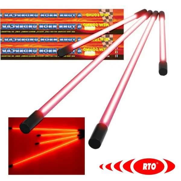 Conjunto de 4 Néons P/ Chassi Auto Vermelho