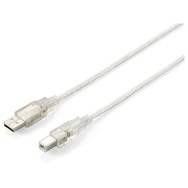 Equip 128651 cabo USB 3 m USB 2.0 USB A USB B Prateado, Transpare