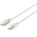 Equip 128653 cabo USB 1 m USB 2.0 USB A USB B Prateado, Transparente