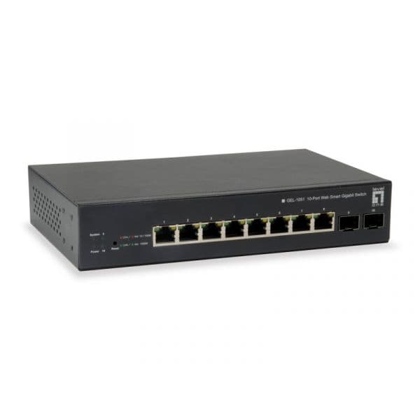 Level One Switch 10-Port Web Smart Gigabit 8x POE - GEP-1051