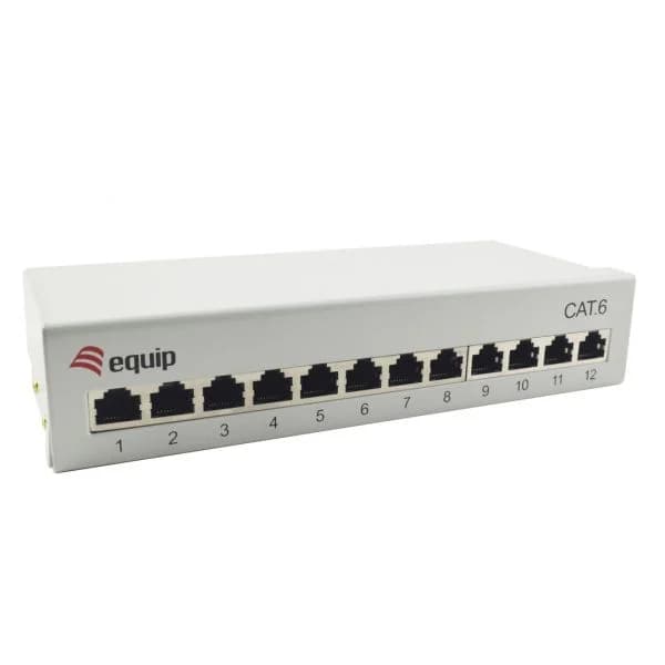 Equip Patch Panel Cat.6 12-Port Desktop, light-grey, shielded - 227363