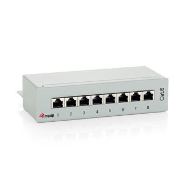 Equip Painel De Conexão 19" Cat6 Ftp 8 Portas Desktop Blindado Cinza