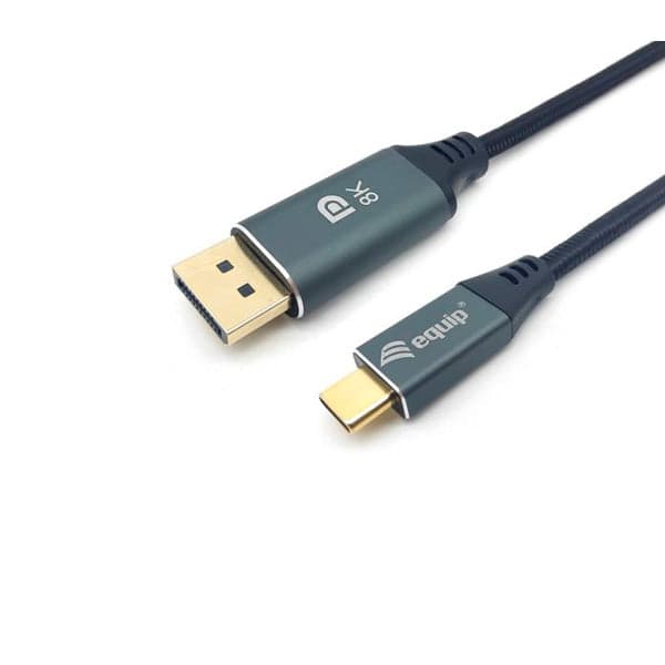 Equip 133422 adaptador de cabo de vídeo 2 m USB Type-C DisplayPort Cinzento