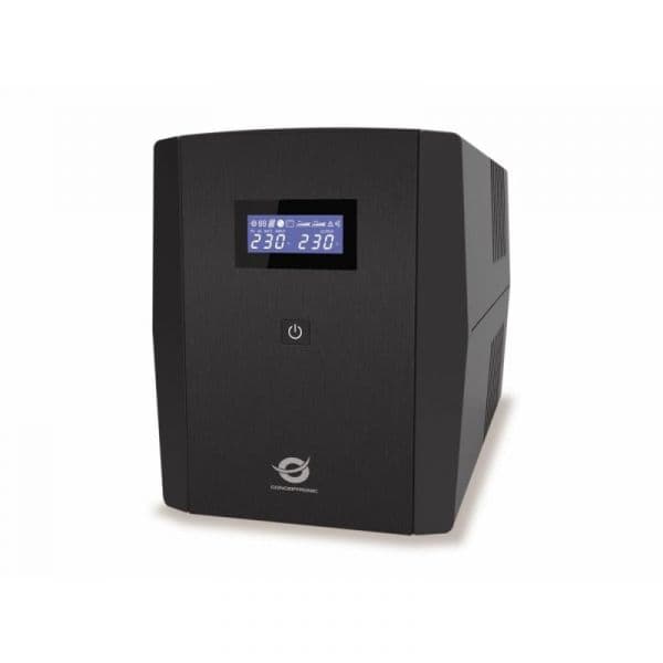 UPS de chumbo-ácido Conceptronic 1,5 kVA com recarga de 8 horas, proteção contra curto-circuitos AVR e LCD
