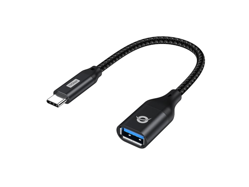 Conceptronic Cabo Adaptador OTG USB-C para USB-A 3.2 Gen 2 10 Gbps ABBY18B Black 20cm