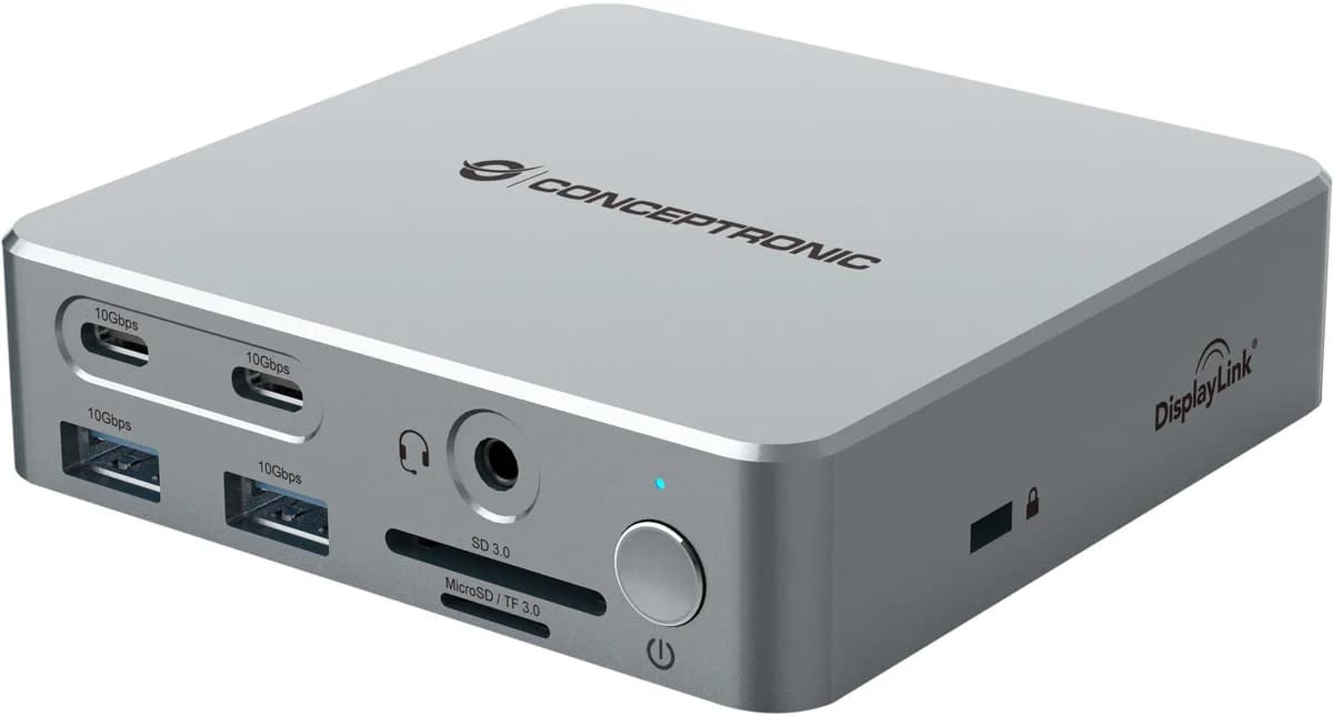 Conceptronic Docking Station 15-in-1 DisplayLink USB 3.2 Gen 2