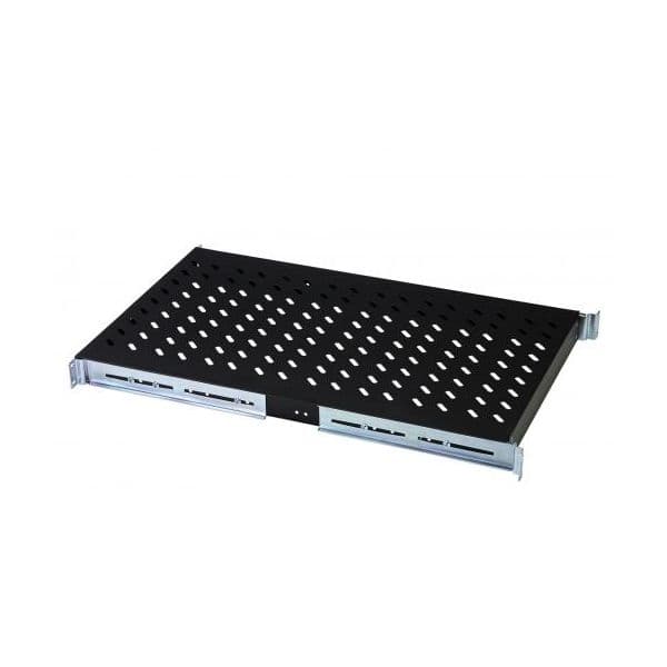 Digitus 1U Prateleira Fixa para Bastidores de 1000 mm de Profundidade 44X483X737 mm, Até 100 Kg, Preto (ral 9005) | DN-19 TRAY-1-1000-SW - Shelf for Fixed Installation In 483 mm (19") Cabinets