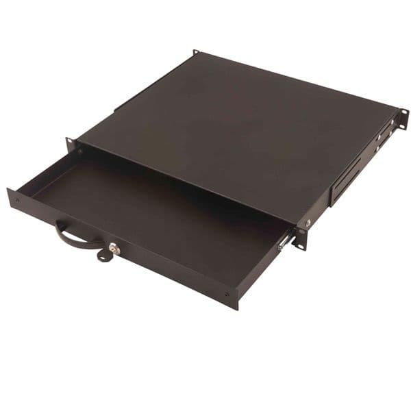 Digitus 1U Lockable Drawer With Handle 44x481x400 mm, Color Black (ral 9005) - DN-19 KEY-1U-SW