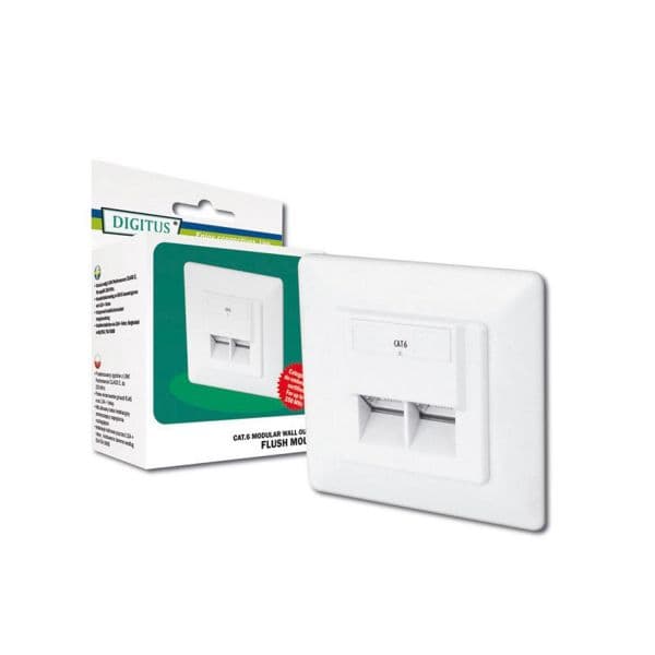 Digitus Tomada Encastravel Cat6 2 x RJ45 Angulo Femea
