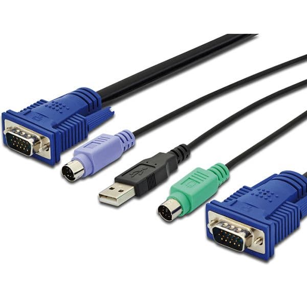 Digitus KVM Teclado + Rato + Monitor 5MT (PS2+USB) - DS-19233