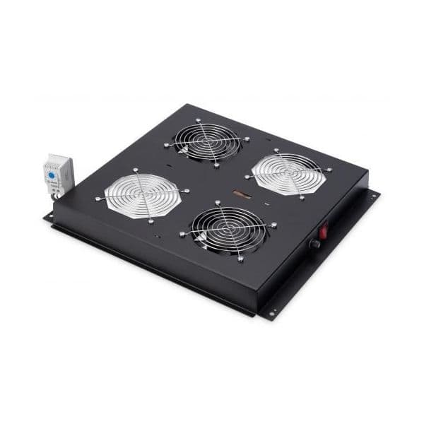 Digitus Roof Vent. Unit, Unique Network And Dynamic Basic 2 Fans, Thermostat, Switch, Black (ral 9005) - DN-19 FAN-2-B-N