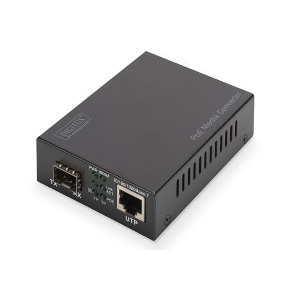 Digitus Gigabit Ethernet Poe Media Converter, Sfp Sfp Open Slot, 802.3at, 30W, Without Sfp Module - DN-82140