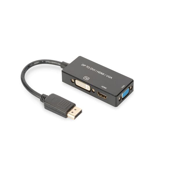 Digitus Adaptador Displayport 4K para HDMI/DVI/VGA Black