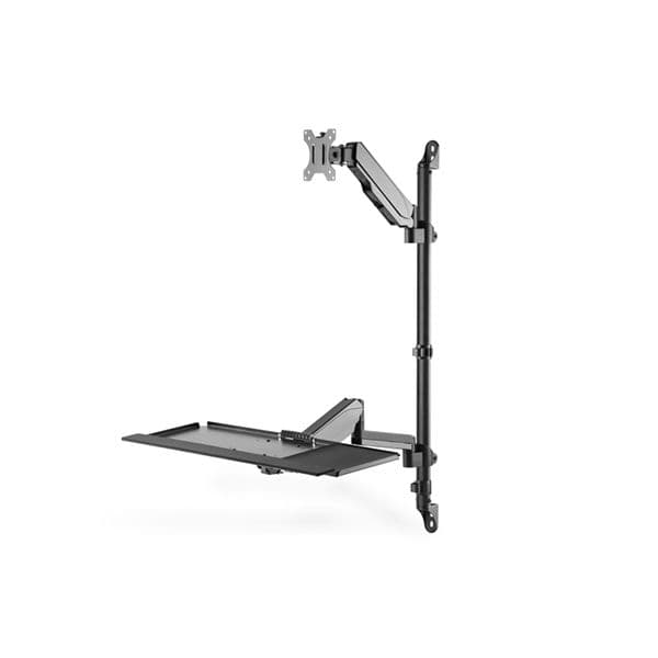 Digitus Sit-Stand Workstation wall single mount, black max capacity 1-8 kg Screen 17"-32" - DA-90372