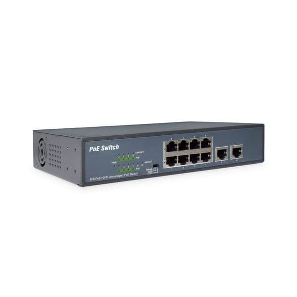 Digitus Fast Ethernet Af/at 8-Port Switch+2 Uplinks 120W Poe DN-95323-1