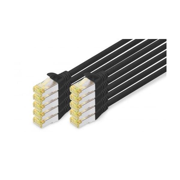 Digitus Cabo Cabo de Rede/Patch Cord Cat 6a S/FTP Cu, Lszh Awg 26/7, Comprimento 2 M, 10 Peças, Cor Preto | DK-1644-A-020-BL-10