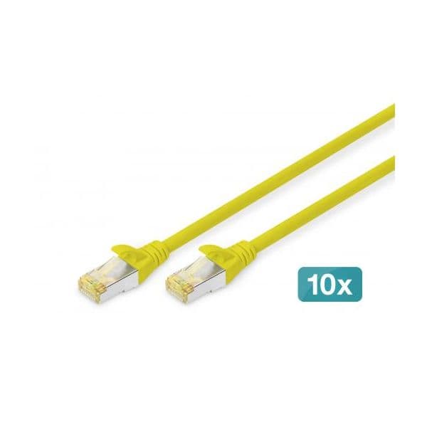 Digitus Cabo Cabo de Rede/Patch Cord Cat 6a S/FTP, Cu, Lszh Awg 26/7, Comprimento 2 M, 10 Peças, Cor Amarelo | DK-1644-A-020-Y-10
