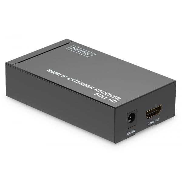 DIGITUS DS-55518 Extensor AV Recetor HDMI IP Full HD Preto