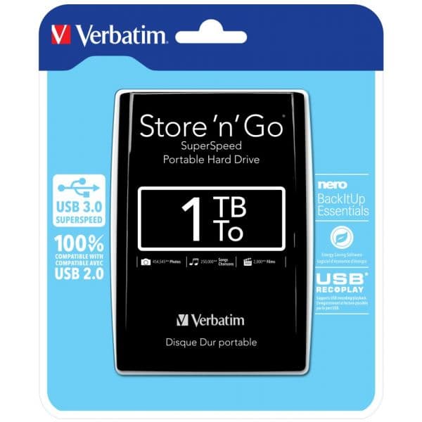 Disco Externo Verbatim 1TB 2.5 Store n Go Super Speed USB 3.0 - 53023