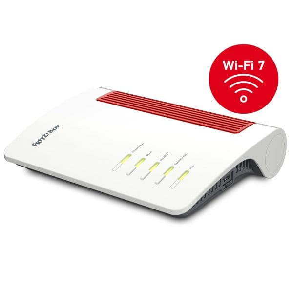 AVM Router FRITZ!Box 5690 Pro Wi-Fi 7 Tri-Band 2.4/5/6GHz 2.5 Gigabit Ethernet Fibra/VDSL Branco/Vermelho