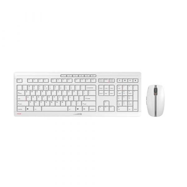 Teclado Cherry Stream Desktop Recharge Rato Sem Fios US/EU English QWERTY Branco-grey