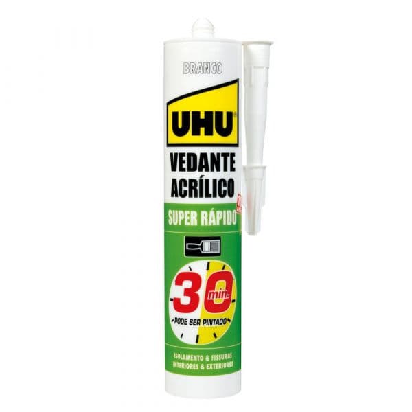 UHU Vedante Acrílico Super Rápido Branco - Cartucho - 280 ml - 0070080084
