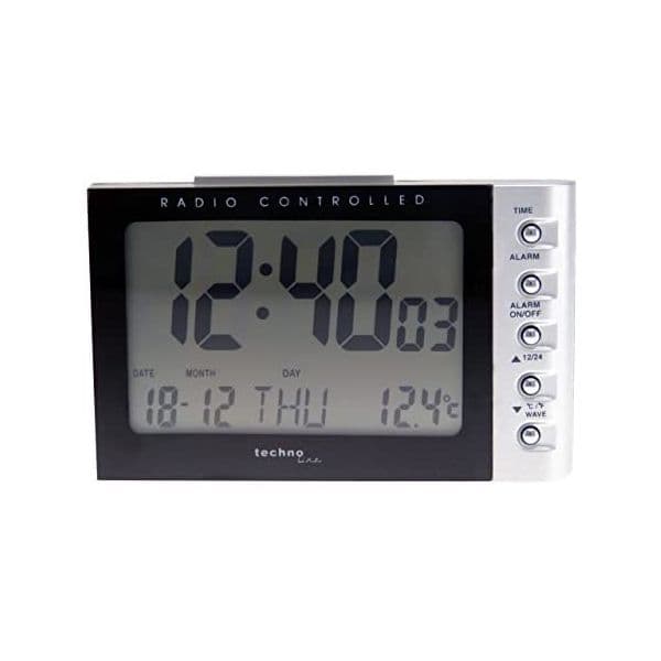 Technoline Despertador WT 188 Radio-controlado Preto e Prata