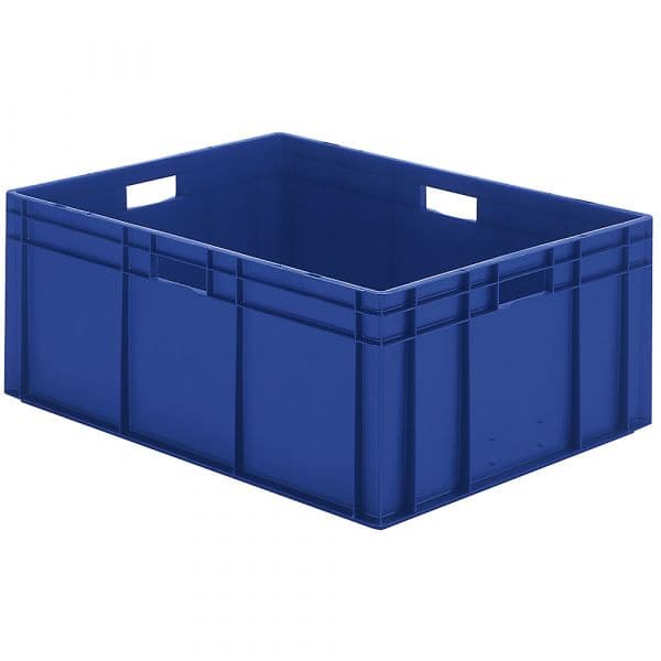 Kaiser+Kraft Recipiente Empilhável em Formato Euro, Paredes e Fundo Fechados, Cxlxa 800 X 600 X 320 mm, Azul, Embalagem de 2 Unid. Azul
