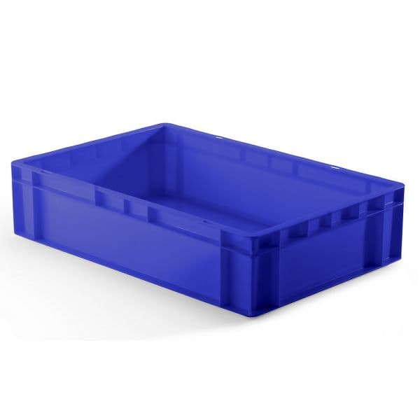 Kaiser+Kraft Recipiente Empilhável em Formato Euro, Paredes e Fundo Fechados, Cxlxa 600 X 400 X 145 mm, Azul, Embalagem de 5 Unid. Azul