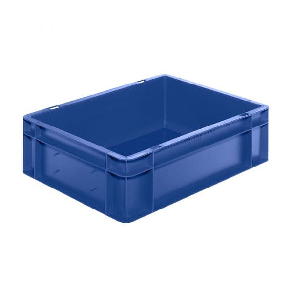 Kaiser+Kraft Recipiente Empilhável em Formato Euro, Paredes e Fundo Fechados, Cxlxa 400 X 300 X 120 mm, Azul, Embalagem de 5 Unid. Azul