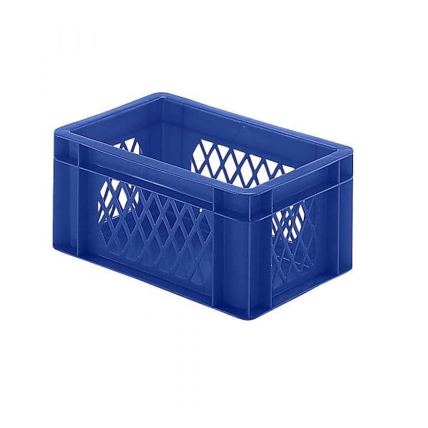 Kaiser+Kraft Recipiente Empilhável em Formato Euro, Paredes Perfuradas, Fundo Fechado, Cxlxa 300 X 200 X 145 mm, Azul, Embalagem de 5 Unid. Azul