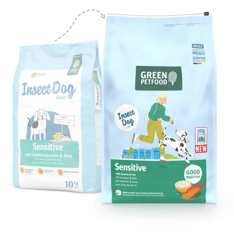 Green Petfood Insectdog Sensitive Adulto Inseto & Arroz 900g