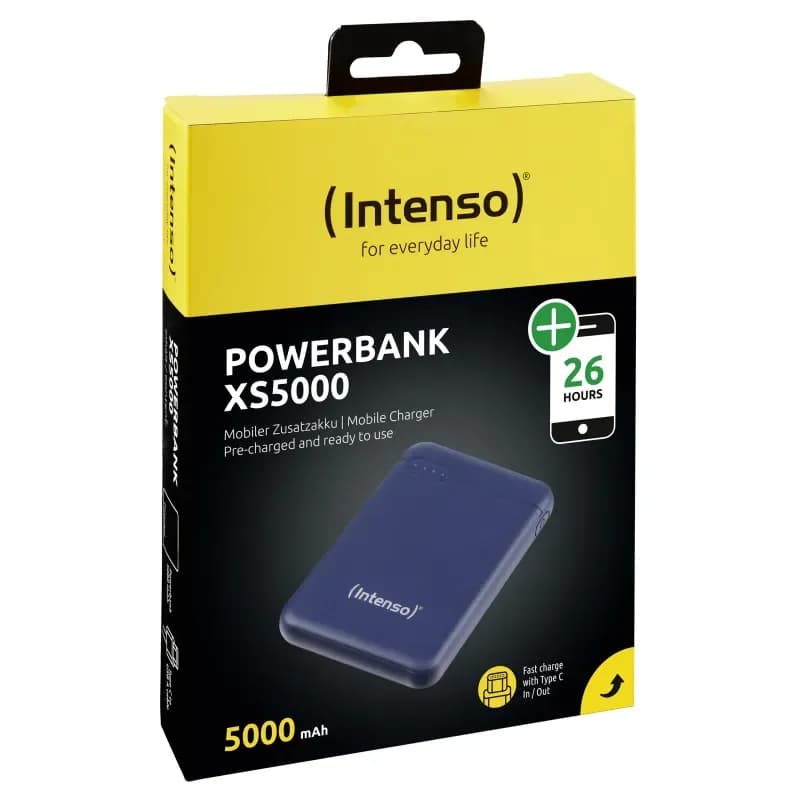 Powerbank Intenso XS5000 dk azul 5000 mAh + USB-A para Type-C - 7313525 DK BLUE