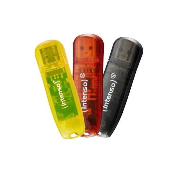 Intenso 32GB Rainbow Line USB 2.0 Pack Triplo Amarelo, Vermelho, Preto