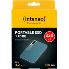Disco Externo SSD Intenso 250GB TX100 USB 3.2 Gen 1x1 Resistente Cinzento-Azul