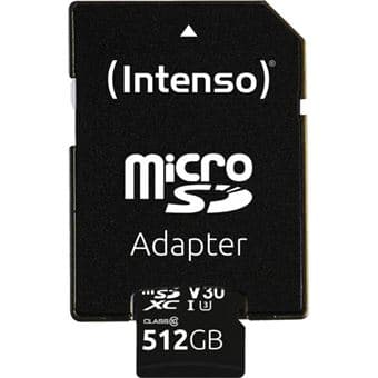 Intenso 512GB microSDXC Professional C10 UHS-I U3 V30 com Adaptador SD