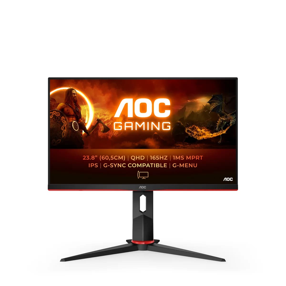 Monitor AOC 23.8" Q24G2A/BK IPS QHD 165Hz FreeSync Premium / G-Sync 1ms