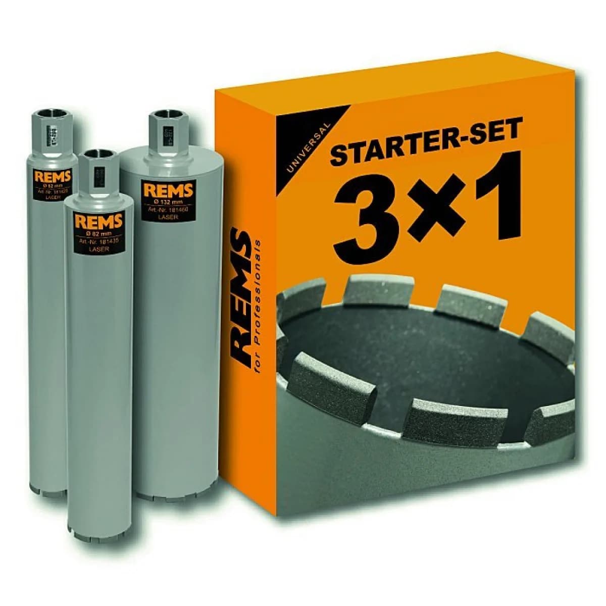 Conjunto 3 Coroas Perfuração Diamante Laser (181425 R--181435 R--181460 R) Ref 181111 R REMS - 181111_R - Ferramentaspro.pt