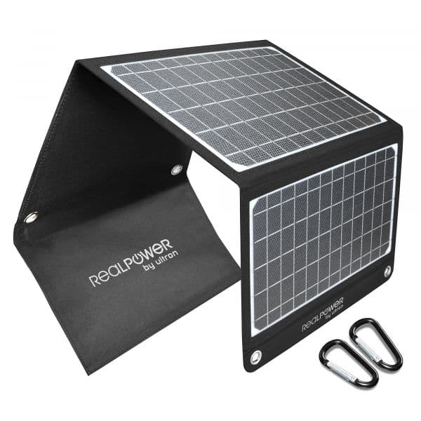 Realpower Painel Solar SP-22E 22.5W Dobrável com 3 Painéis para Exterior